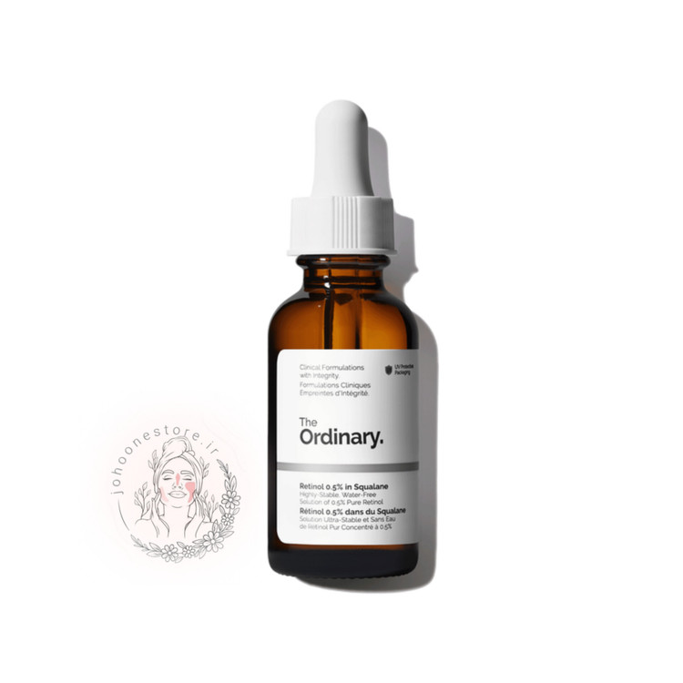 سرم رتینول 0.5% در اسکوالان اوردینری اصل کانادا بمب جوانساز و ترمیم کننده کلاژن 30 میل