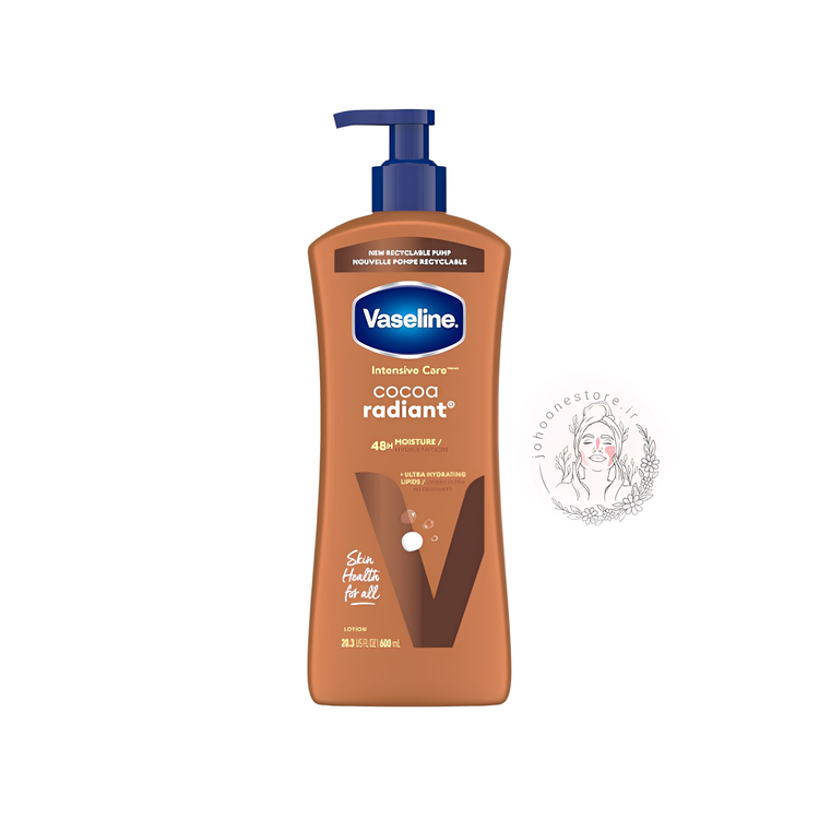 لوسیون بدن کاکائو وازلین مدل cocoa radiant حجم 600 میل اصل کانادا