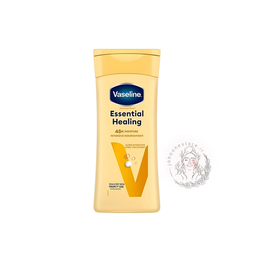 لوسیون بدن وازلین Essential Healing مغذی و آبرسان 48h حجم 200 میل اصل