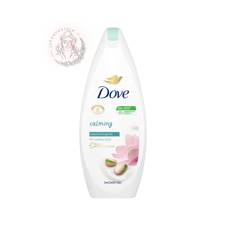 شامپو بدن داو حاوی سرم مرطوب کننده سه گانه تسکین دهنده حاوی عصاره پسته و مگنولیا، ۷۵۰ میل اصل