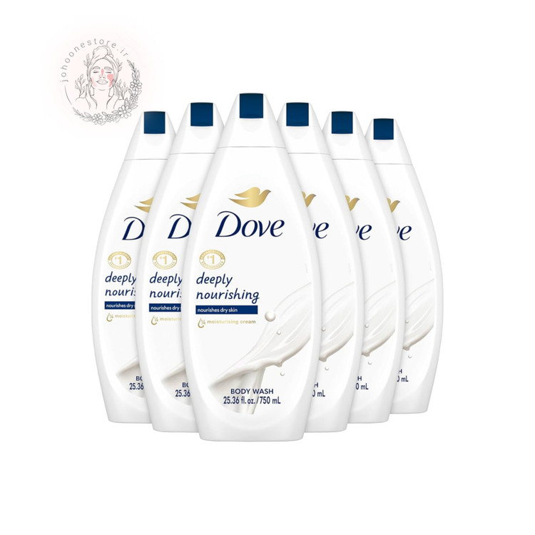 شامپو بدن داو مدل deeply nourishing برای پوست خشک، ۷۵۰ میل اصل