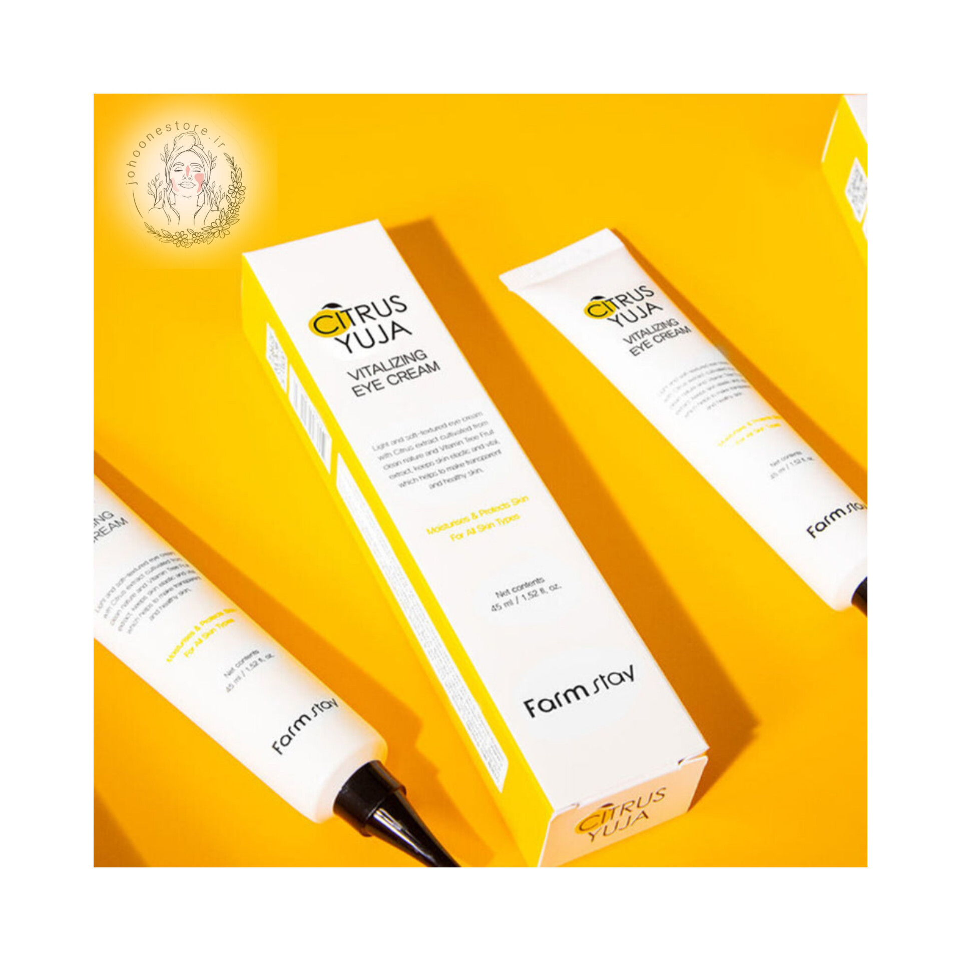 کرم دور چشم ضد چروک و روشن‌کننده فارم استی مدل یوجا حجم 45 میل ساخت کره جنوبی
