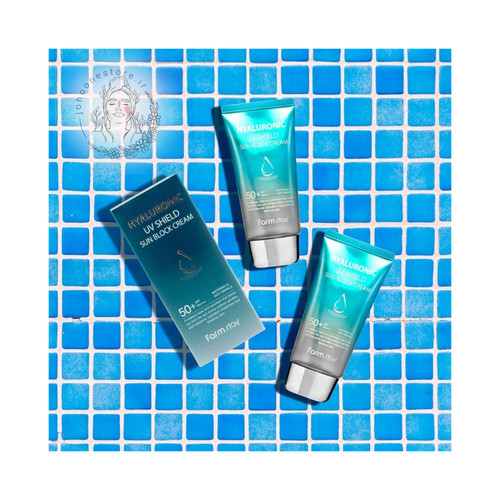 alt=کرم ضد آفتاب آبرسان فارم استی با هیالورونیک اسید، SPF50+ PA++++، مناسب انواع پوست، محافظت قوی در برابر UVA/UVB، حجم 70 گرم