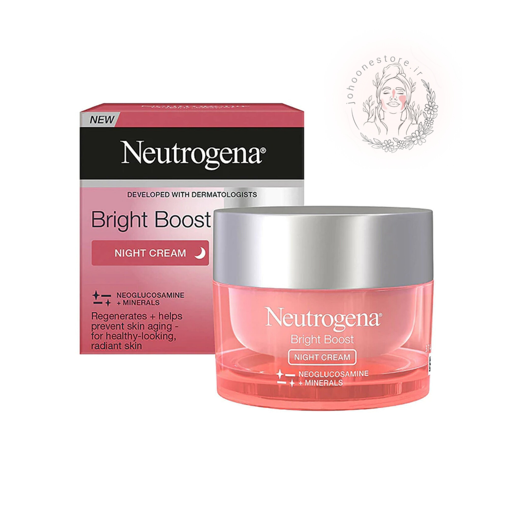 کرم شب روشن کننده و ضد لک نوتروژینا مدل Bright Boost مناسب پوست های کدر و لک دار حجم 50 میل اصل فرانسه