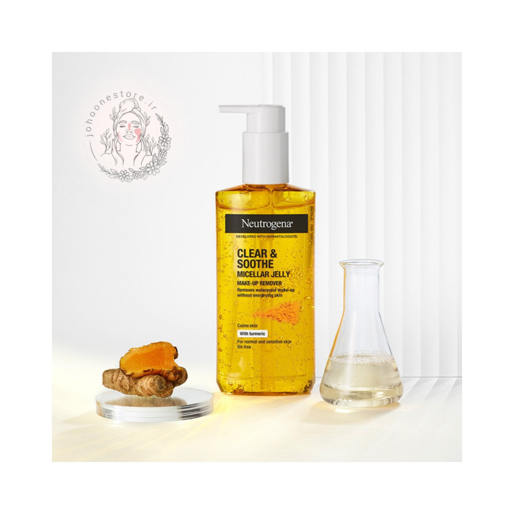 ژل میسلار شستشوی و تسکین دهنده صورت نوتروژینا مدل Make-up Remover حاوی زردچوبه حجم 200میل اصل فرانسه