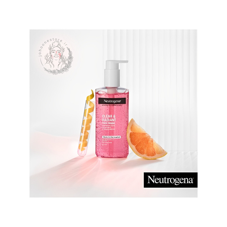 ژل شستشوی روشن کننده پوست نرمال نوتروژینا مدل Clear & Radiant حاوی ویتامین C حجم 200 میل اصل فرانسه