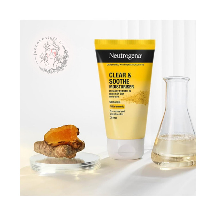 آبرسان زردچوبه نوتروژینا مدل Clear & Soothe Oil-free Moisturiser کنترل کننده چربی و تسکین دهنده پوست حجم 200 میل اصل فرانسه