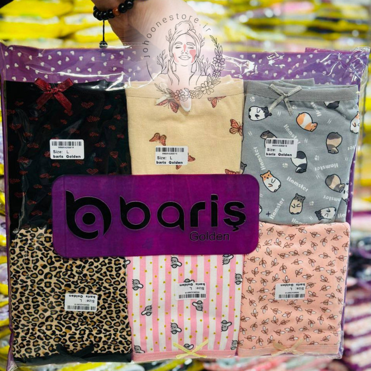 شورت زنانه Baris Golden – پک 6 عددی سایز L