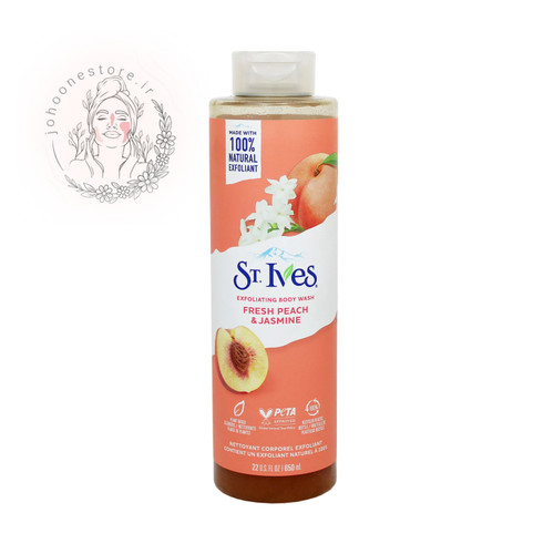 شامپو بدن سینت آیوز حاوی عصاره 100% طبیعی هلو تازه و یاسمن حجم 650 میل اصل آمریکا
