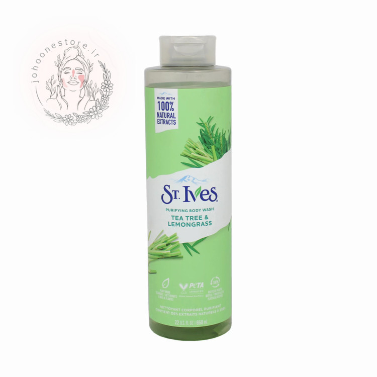 شامپو بدن سینت ایوز حاوی عصاره 100% طبیعی درخت چای سبز و گیاه لیمو حجم 650ml اصل آمریکا