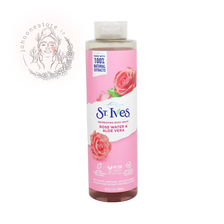 شامپو بدن سینت ایوز حاوی عصاره 100% طبیعی گل رز و آلوئه ورا حجم 650ml اصل آمریکا