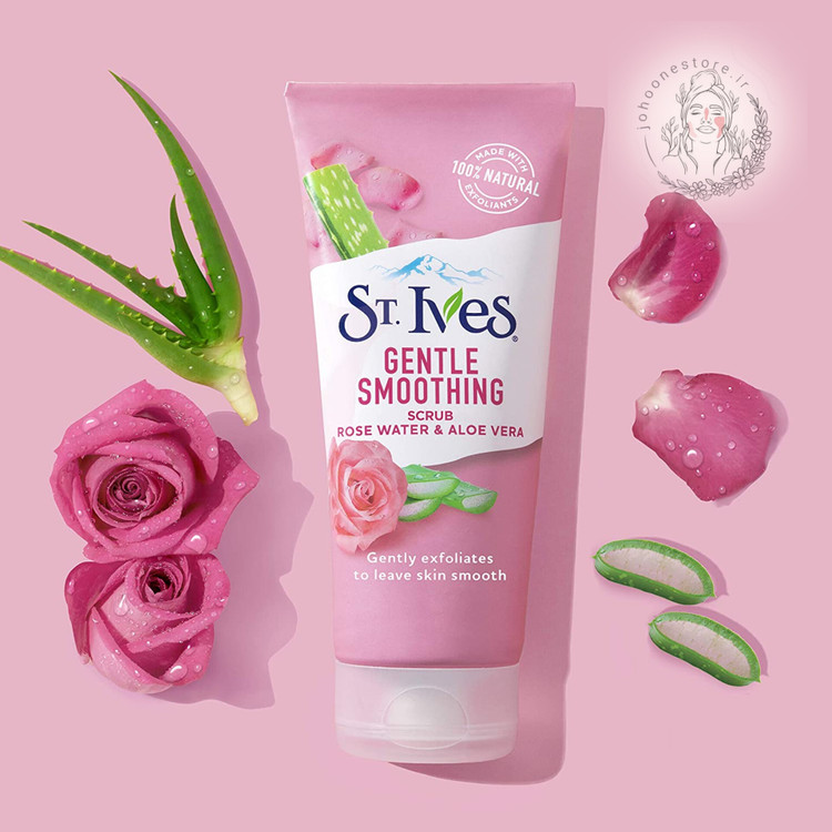 اسکراب صورت سینت ایوز مدل صاف کننده ملایم حاوی عصاره 100% طبیعی گلاب و آلوئه ورا حجم 170g اصل آمریکا