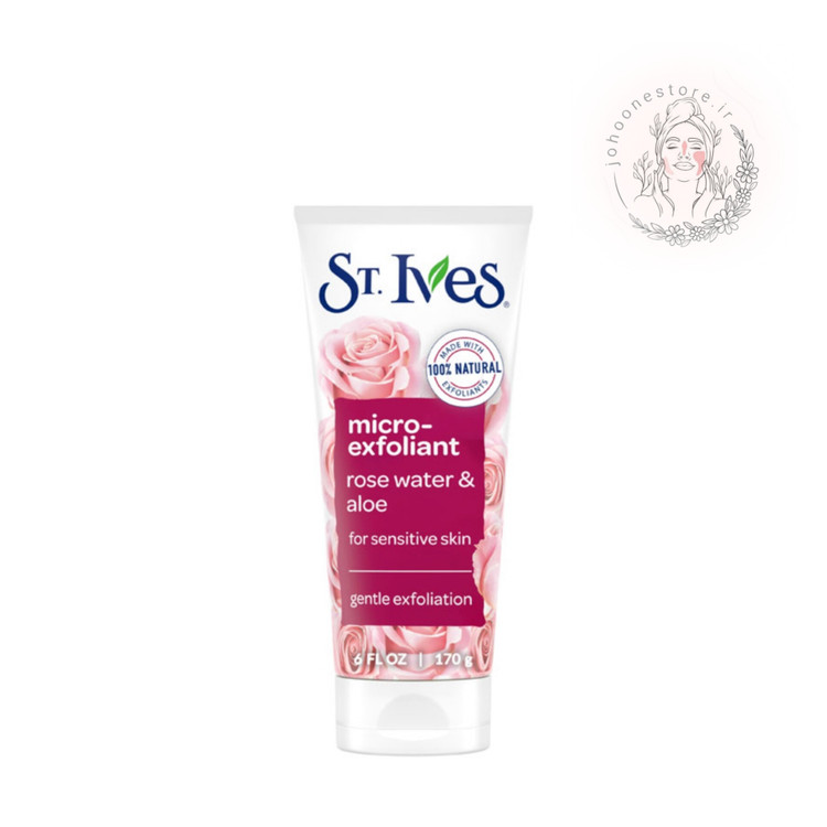 اسکراب صورت سینت ایوز مدل صاف کننده ملایم حاوی عصاره 100% طبیعی گلاب و آلوئه ورا حجم 170g اصل آمریکا