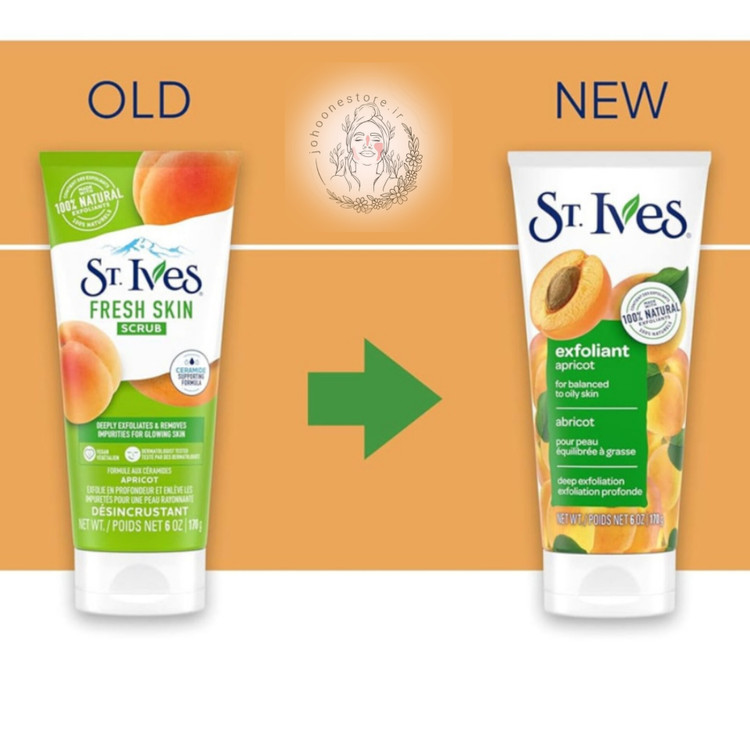 اسکراب صورت سینت ایوز مدل Fresh Skin حاوی ذرات لایه بردار زردآلو حجم ۱۵۰ میل اصل آمریکا