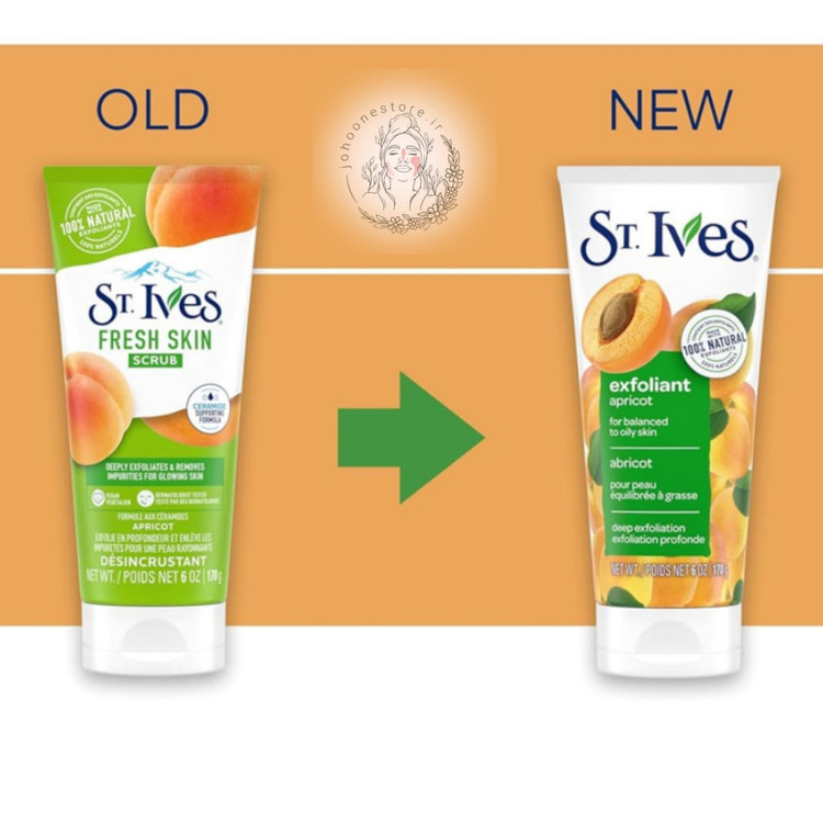 اسکراب صورت سینت ایوز مدل Fresh Skin حاوی ذرات لایه بردار زردآلو حجم ۱۵۰ میل اصل آمریکا