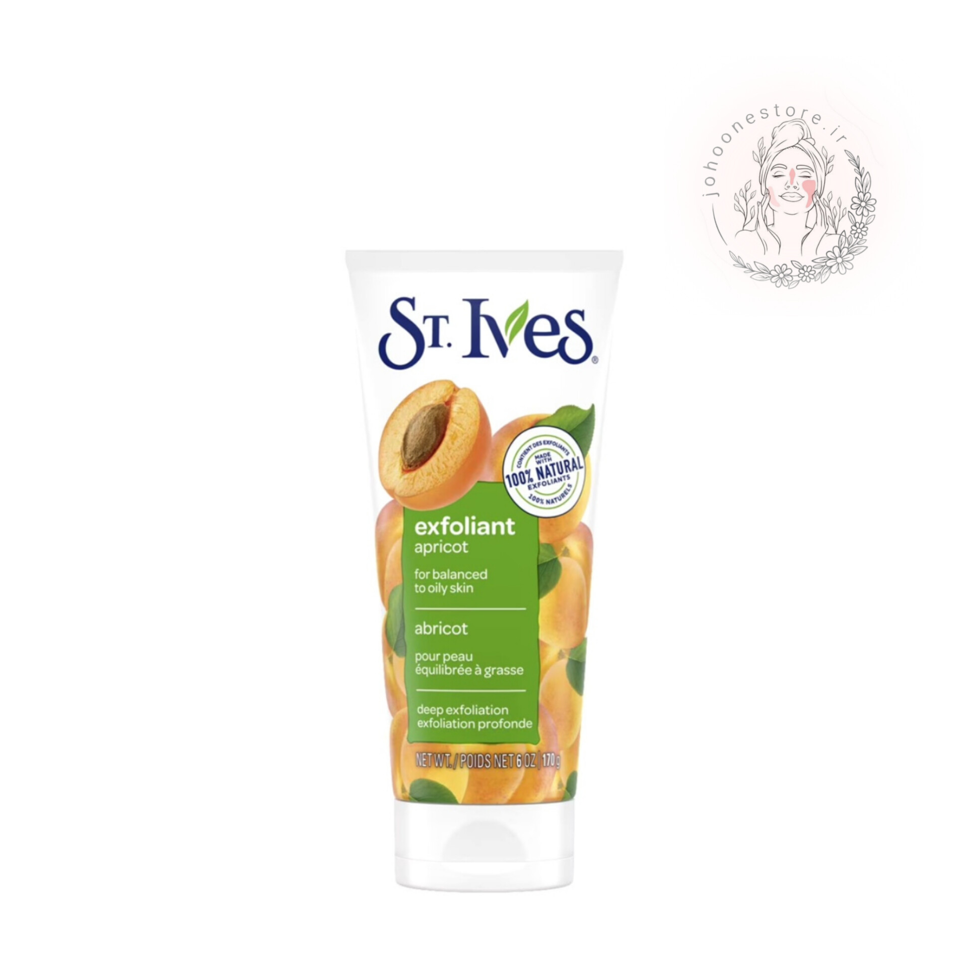 اسکراب صورت سینت ایوز مدل Fresh Skin حاوی ذرات لایه بردار زردآلو حجم ۱۵۰ میل اصل آمریکا سری جدید