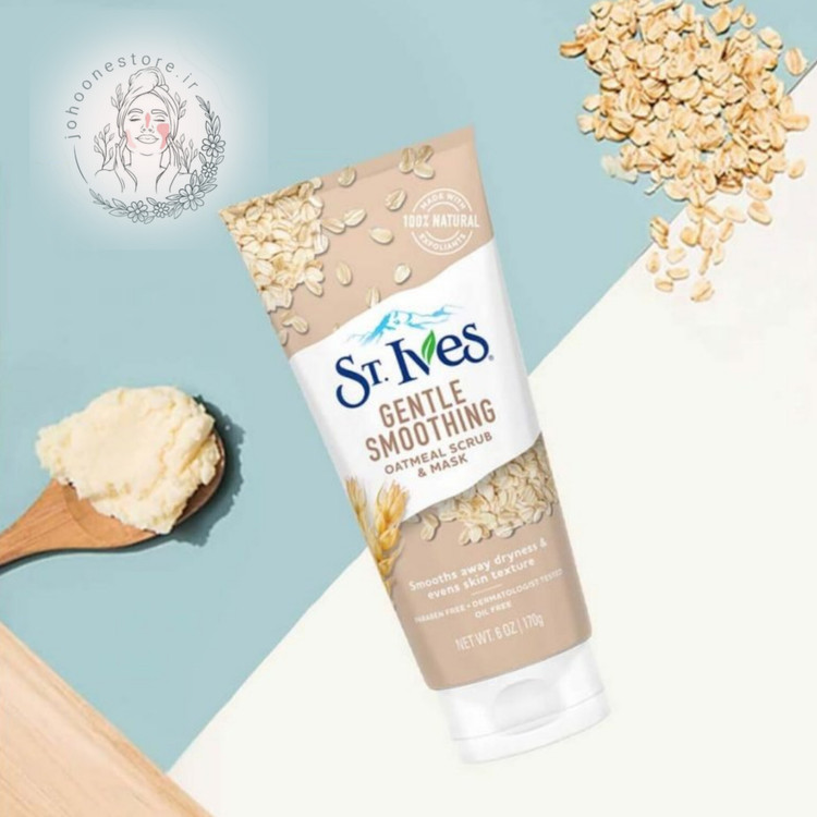 اسکراب و ماسک صورت سینت ایوز مدل Gentle Smoothing و حاوی عصاره جو دو سر حجم 150 گرم آمریکا