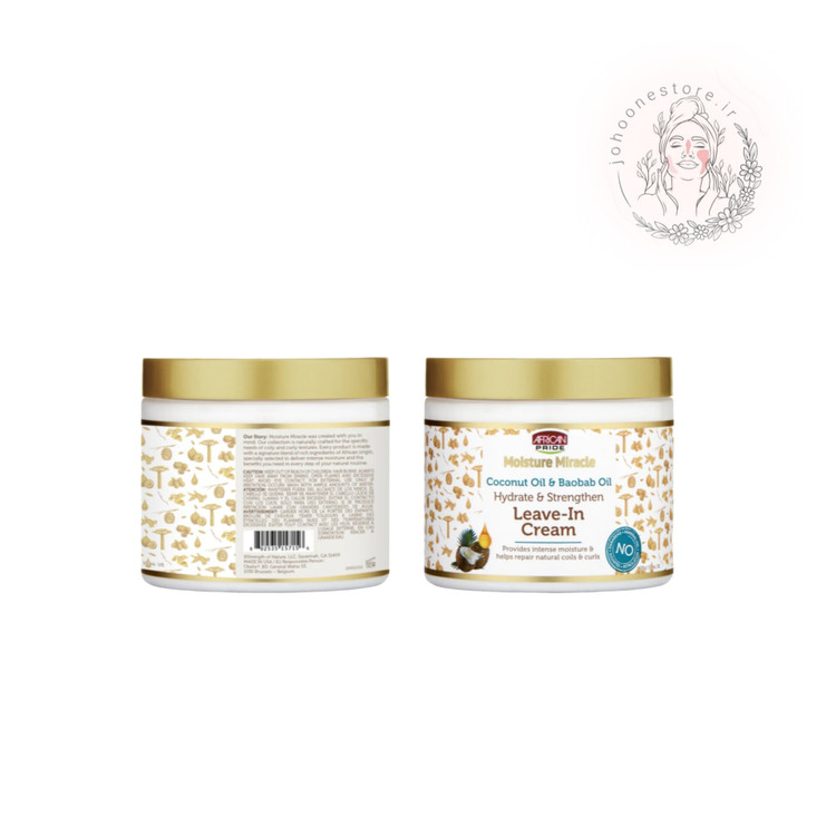 کرم موی معجزه آسای آفریکن پراید مدل مرطوب کننده حاوی روغن نارگیل و روغن بائوباب حجم 425 گرم اصل آمریکا