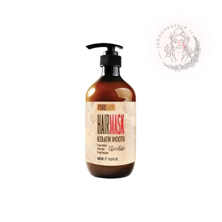 ماسک مو کراتین اسموت پیور نیچر حاوی شکلات فاقد سولفات حجم 500ml اصل آمریکا