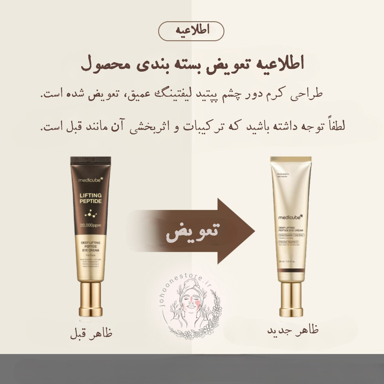 کرم دور چشم مدی کیوب مدل لیف کننده و جوانساز حاوی پپتاید حجم 30میل اصل کره جنوبی