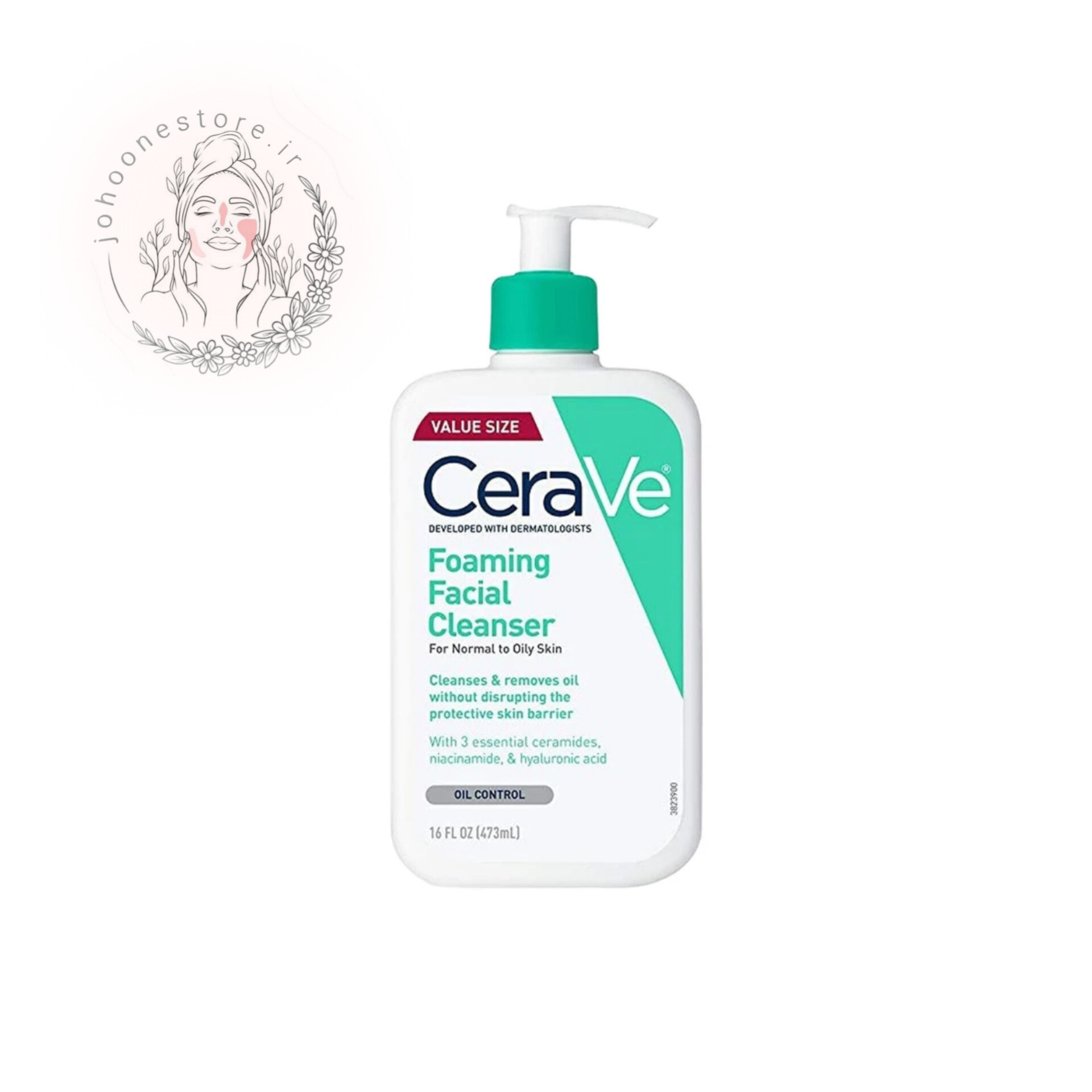 فوم شستشو صورت سراوی مدل Foaming Facial Cleanser مخصوص پوست‌های معمولی تا چرب، حجم ۴۷۳ میل اصل فرانسه