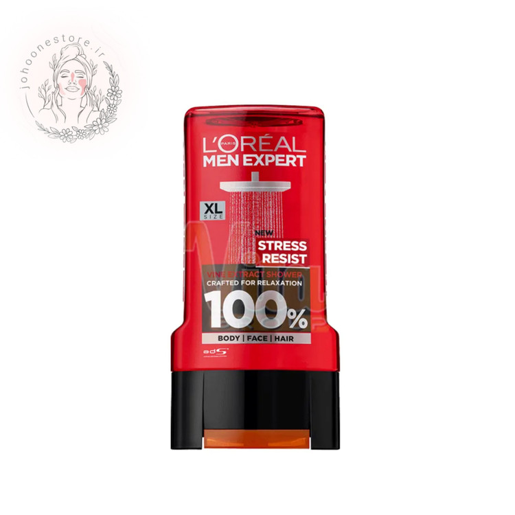 شامپو سر و بدن مردانه لورال مدل Stress Resist قرمز حجم 400 میل ( XL ) اصل فرانسه