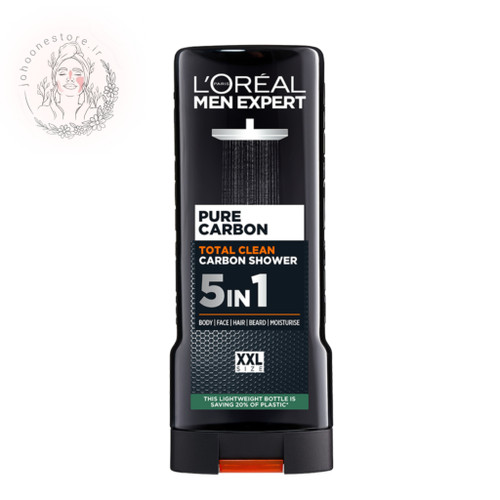 شامپو سر و بدن مردانه لورال Pure Carbon مشکی حجم 400 میل ( XXL ) اصل فرانسه